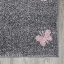GYEREKSZŐNYEG AKCIÓ, EPERKE 120x170cm E331 szürke pillangós szőnyeg