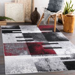 Modern szőnyeg akció, LARA piros-szürke 4865 60x110cm
