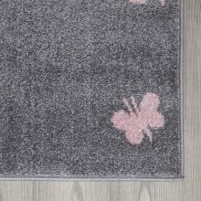 GYEREKSZŐNYEG AKCIÓ, EPERKE 80x150cm E331 szürke pillangós szőnyeg