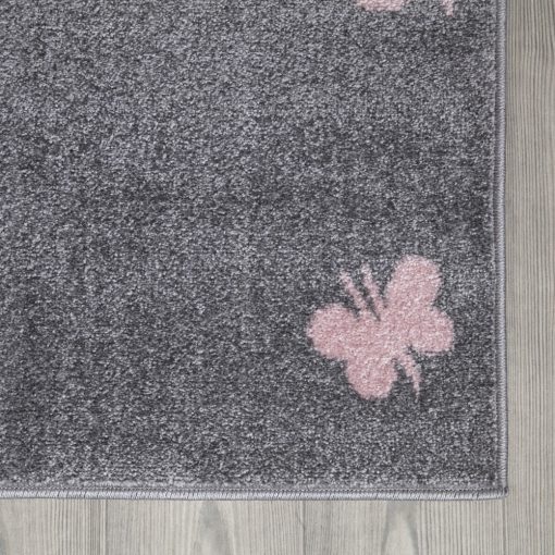 GYEREKSZŐNYEG AKCIÓ, EPERKE 80x150cm E331 szürke pillangós szőnyeg