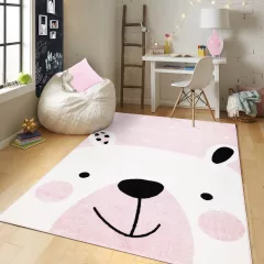   GYEREKSZŐNYEG AKCIÓ, EPERKE 160x230cm D066 rózsaszín macis szőnyeg