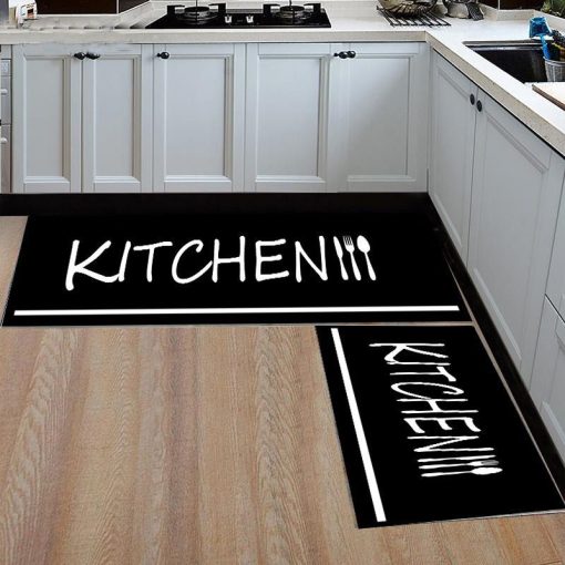 SIL Konyhai szőnyeg 2 részes szett 38x58cm+38x117cm-fekete kitchen