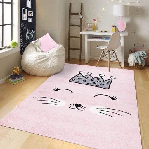 GYEREKSZŐNYEG AKCIÓ, EPERKE 160x230cm E220 rózsaszín cuki cicás szőnyeg