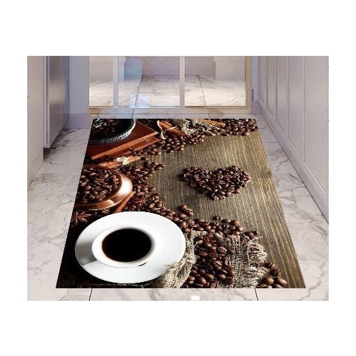 SIL Konyhai szőnyeg 77x197cm-szív kávé