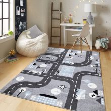 GYEREKSZŐNYEG AKCIÓ, EPERKE 160x230cm D079 szürke autópályás szőnyeg