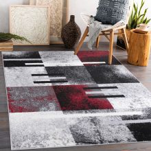 Modern szőnyeg akció, LARA piros-szürke 4865 200X280cm