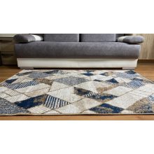Modern szőnyeg akció, LARA sötétkék-bézs 4872 80x150cm