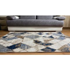 Modern szőnyeg akció, LARA sötétkék-bézs 4872 80x150cm