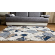 Modern szőnyeg akció, LARA sötétkék-bézs 4872 80x150cm