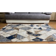 Modern szőnyeg akció, LARA sötétkék-bézs 4872 80x150cm